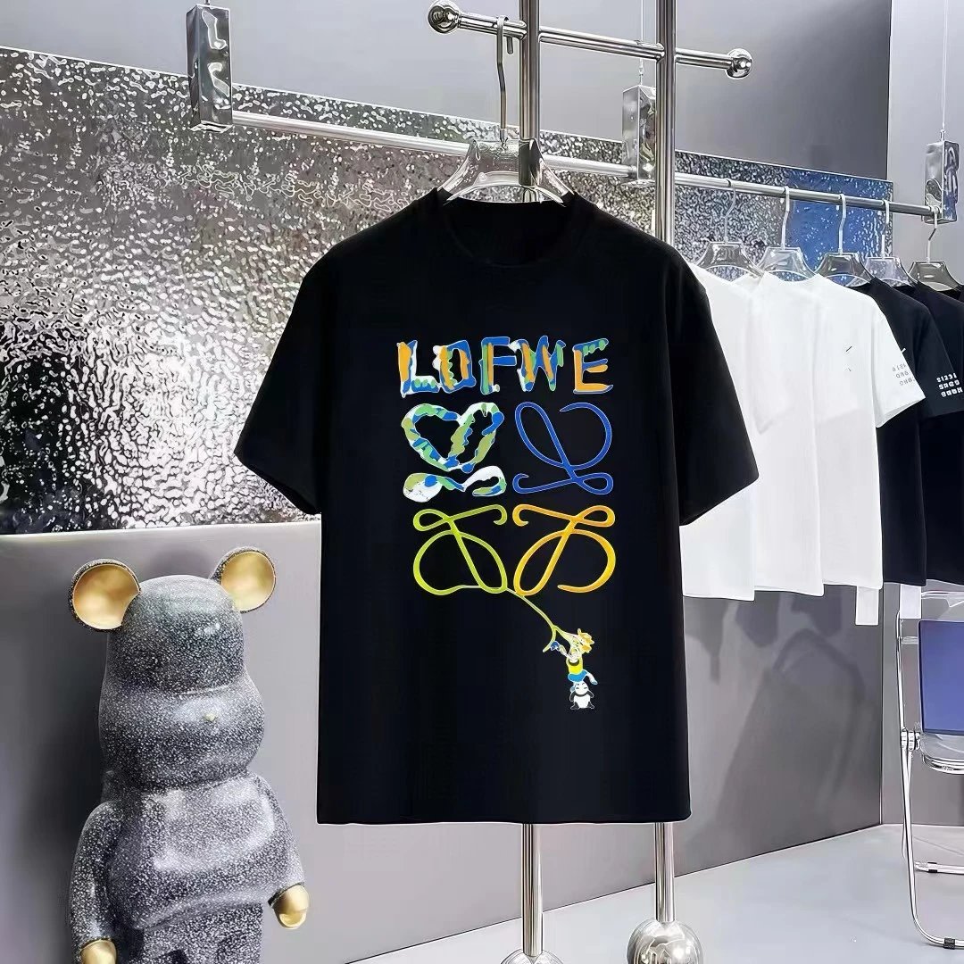 Loewe T-Shirts Short-Sleeve T-Shirt with Anagram Chest Patch — 13