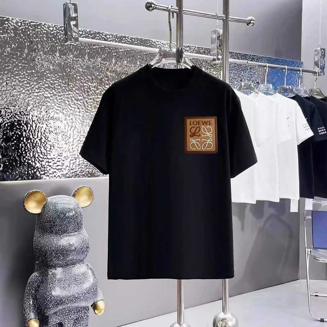 Loewe T-Shirts Short-Sleeve T-Shirt with Anagram Chest Patch — 4