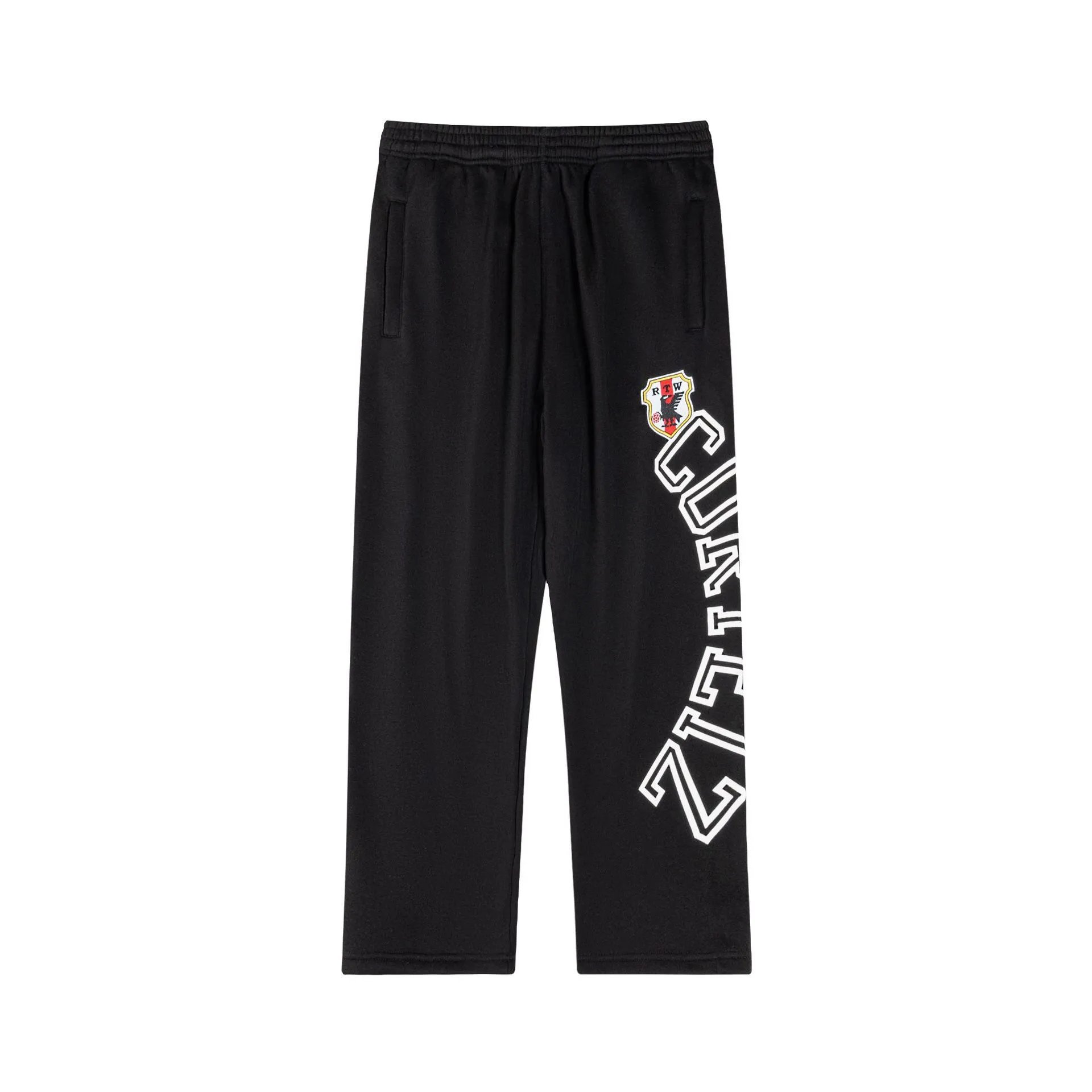 Corteiz Hoodies & Sweatshirts Zip-up hooded sweatshirt with embroidered chest emblem — 520 Black trousers
