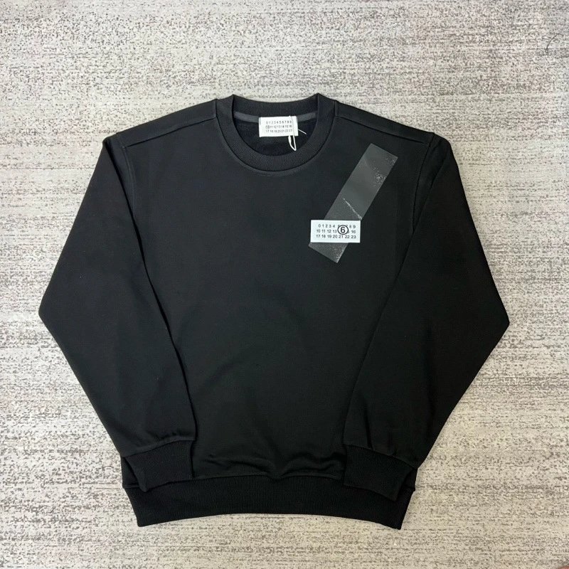 Maison Margiela Hoodies & Sweatshirts Crewneck sweatshirt with number-logo graphics — 24 black