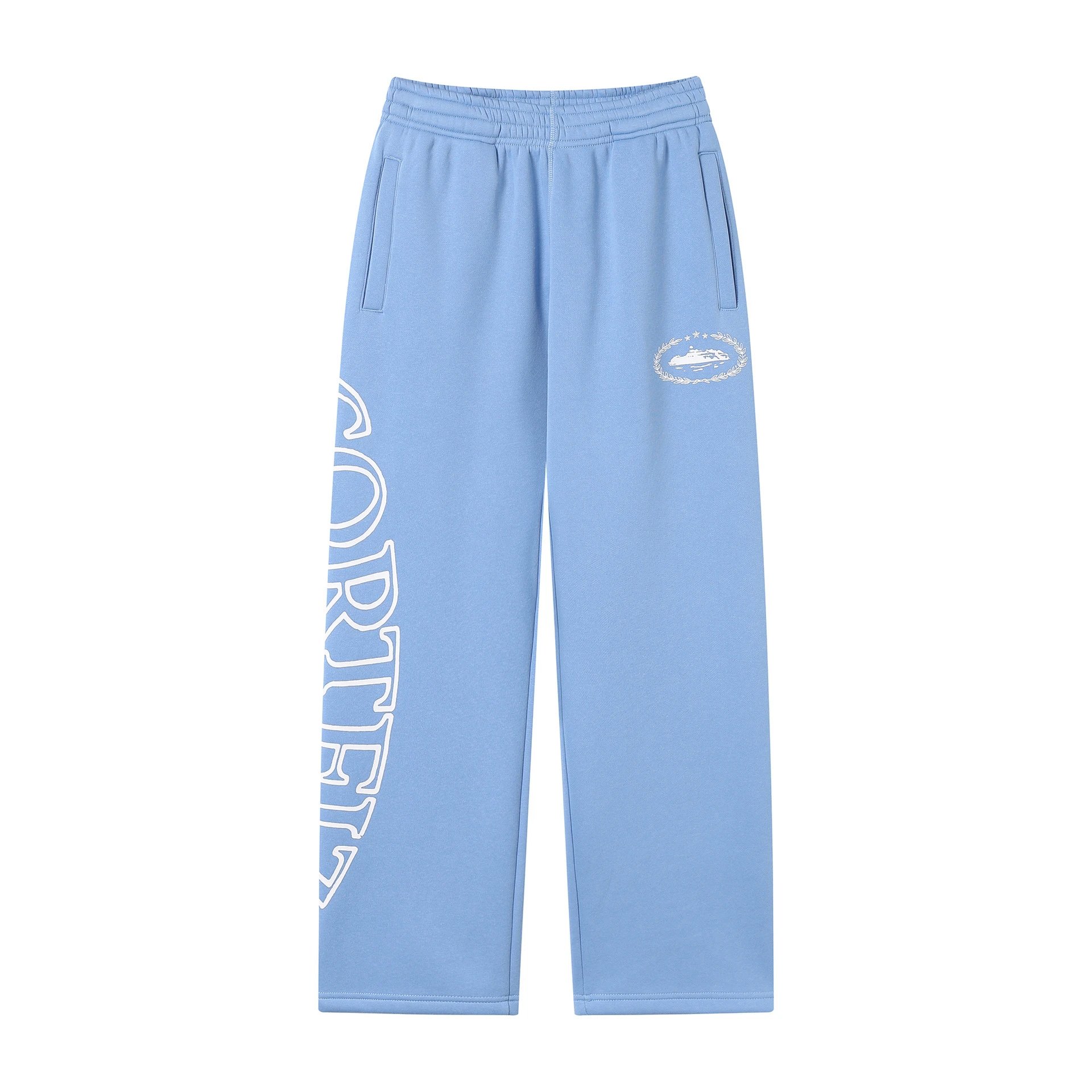 Corteiz Hoodies & Sweatshirts Zip-up hooded sweatshirt with embroidered chest emblem — 502 Sky-blue trousers
