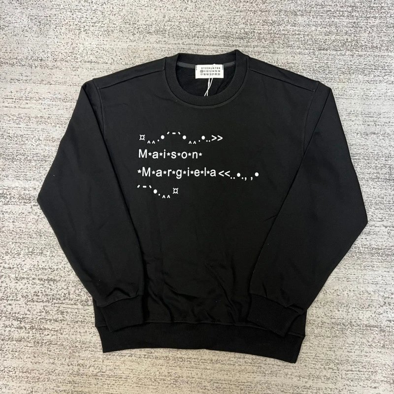 Maison Margiela Hoodies & Sweatshirts Crewneck sweatshirt with number-logo graphics — 37 black