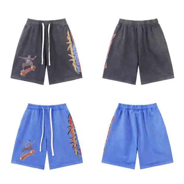 Purple Brand Paint-Splatter Denim Shorts Beige - 13