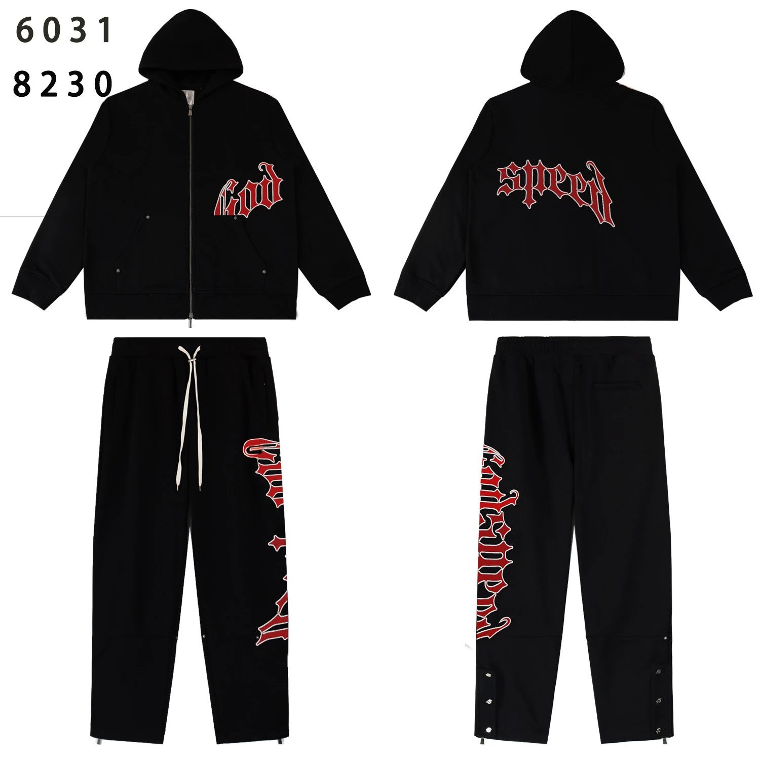 Hellstar Gothic Script Sweatpants Black - 19