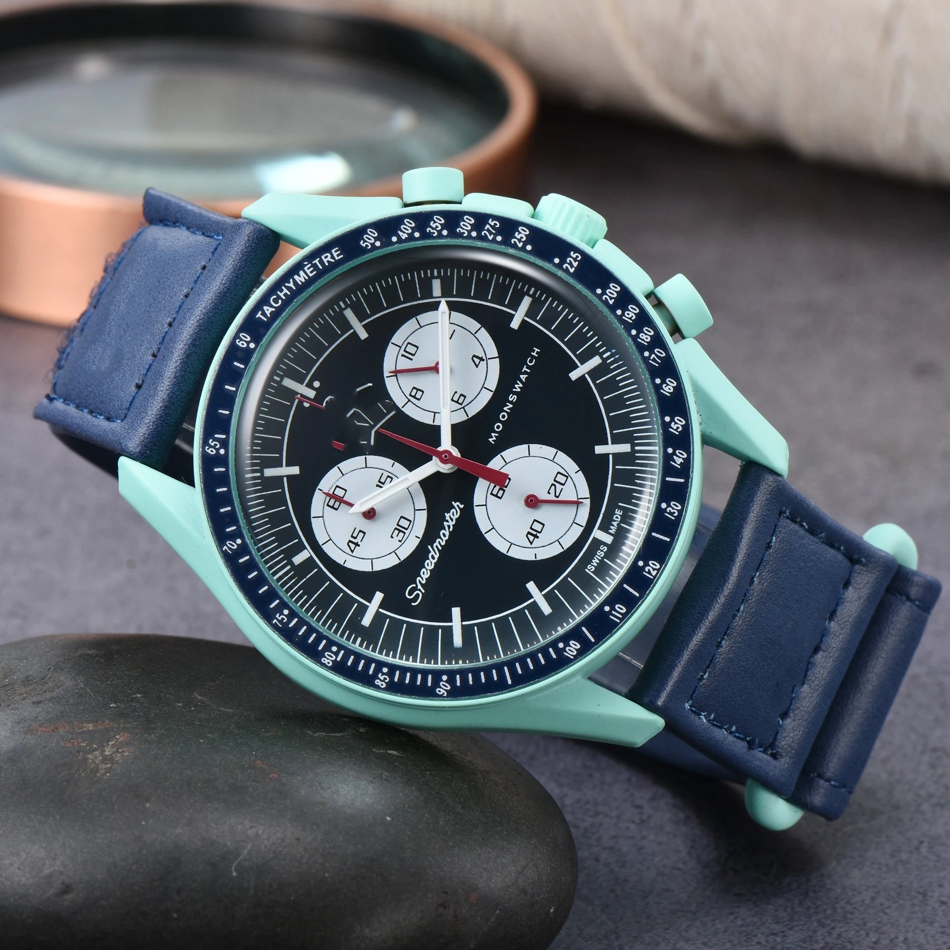 Omega Speedmaster Moonwatch Chronograph Orange and White Quartz Watch Watches - 10