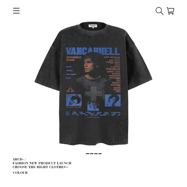Design Vancarbell Dominic Fike Graphic Oversized T-Shirt Black T-Shirts - 1
