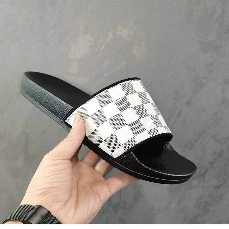 RFIDNO Sandals Monogram Slide — L Upgrade edging white grid