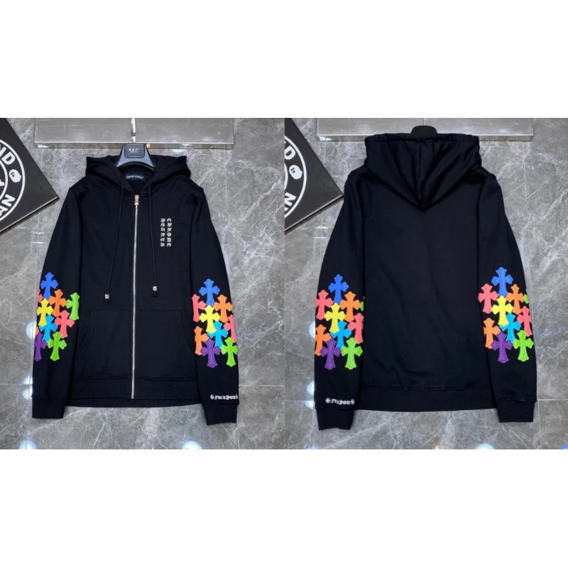Chrome Hearts Hoodies & Sweatshirts Zip-Up with Cross Graphics — 8149 black