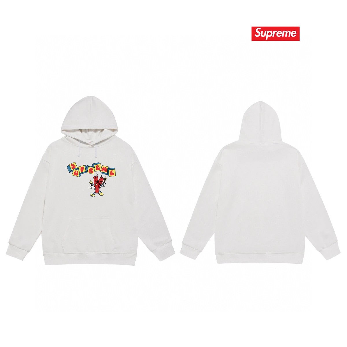 Supreme Hoodies & Sweatshirts Fleece-Lined Hooded Sweatshirt with Graphic Logo Print — 25-2 Fleece-lined version