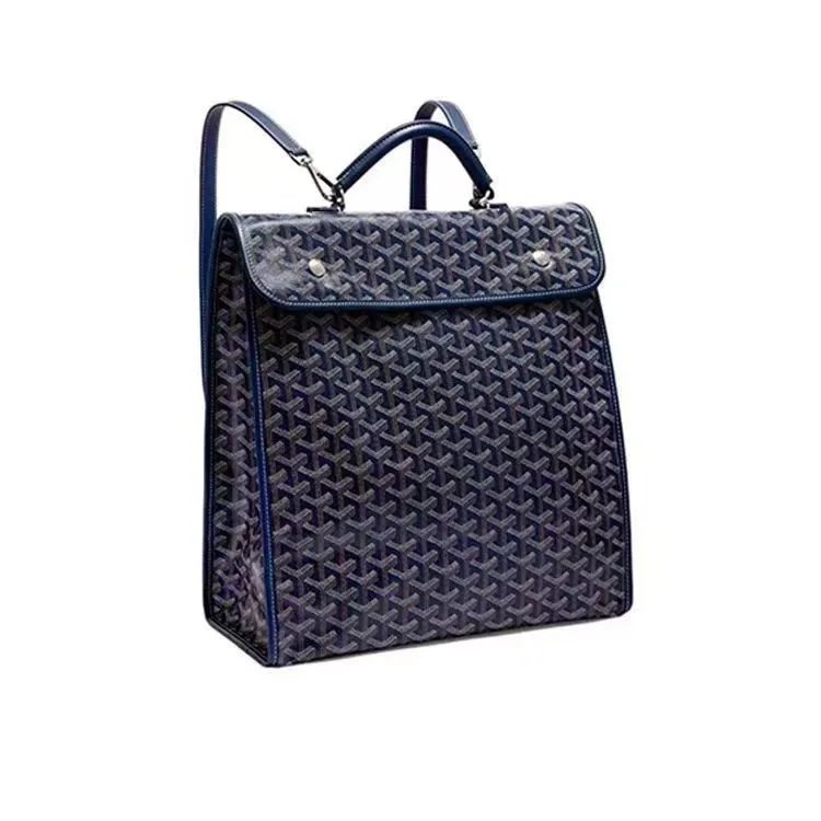 Goyard Backpacks Chevron-pattern flap backpack with top handle — Backpack Royal Blue 36*32*16 CM