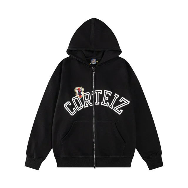 Corteiz Hoodies & Sweatshirts Zip-up hooded sweatshirt with embroidered chest emblem product detail image 15