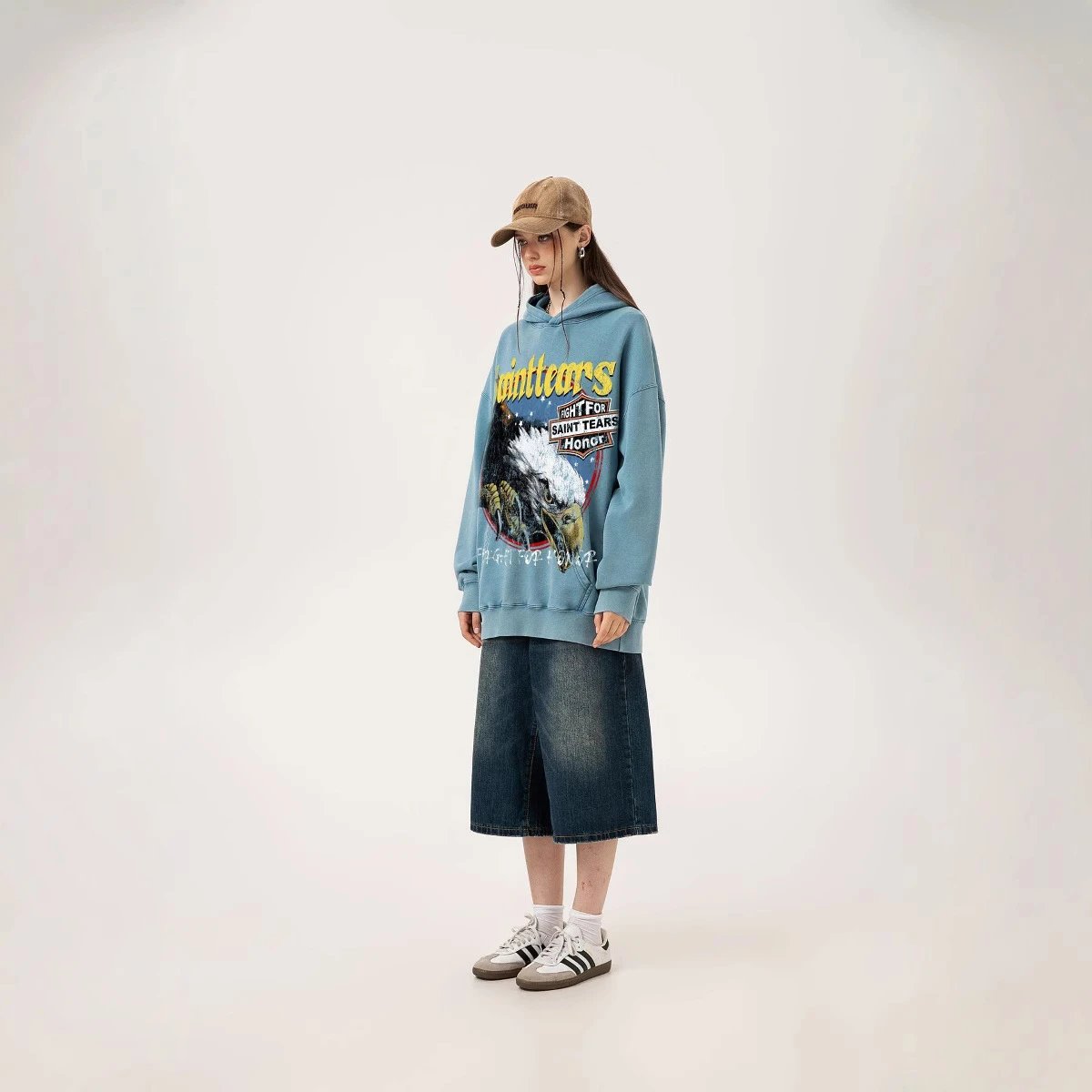 Unbranded Hoodies & Sweatshirts Washed Graphic Print Pullover Hoodie image 4