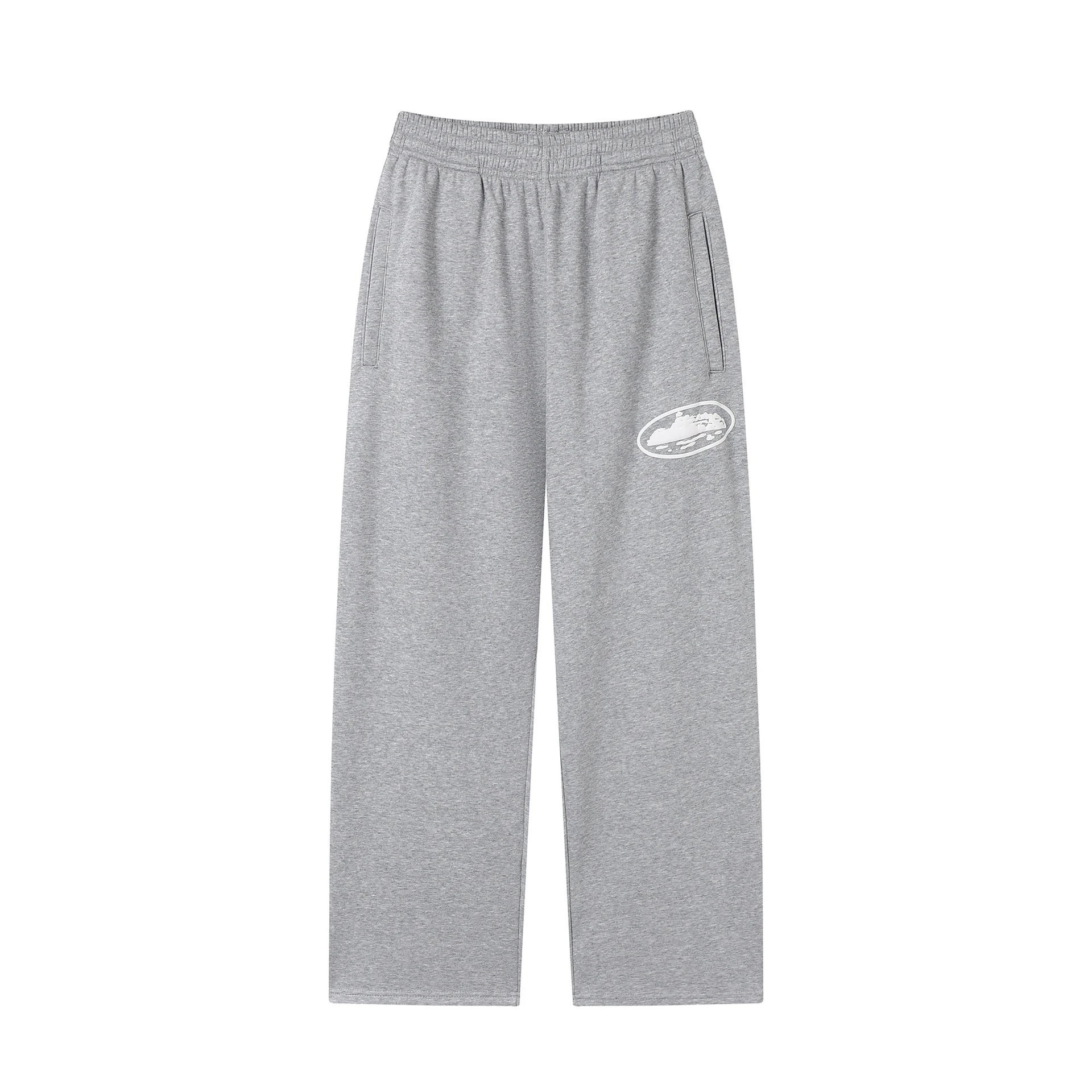 Corteiz Hoodies & Sweatshirts Zip-up hooded sweatshirt with embroidered chest emblem — 504 Gray trousers