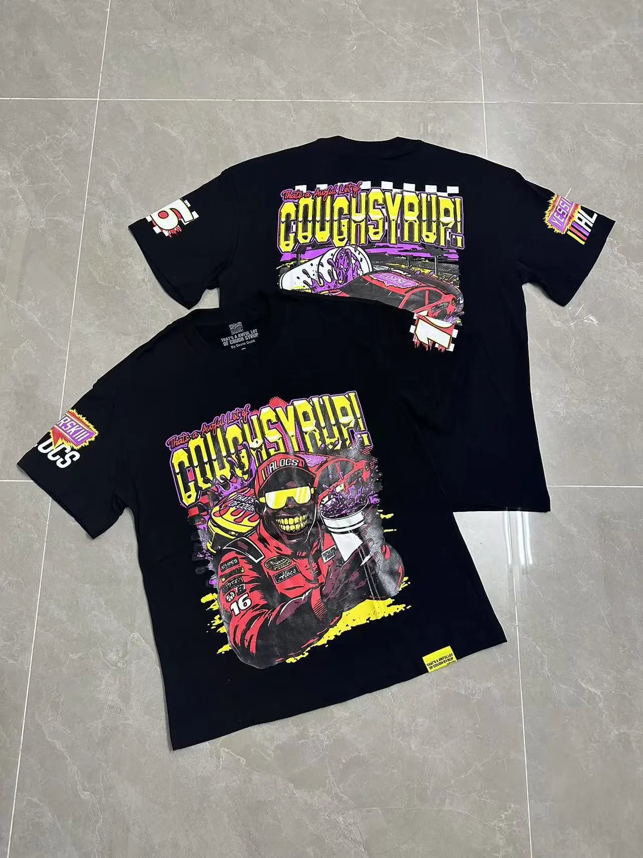 That's a Awful Lot of Cough Syrup T-Shirts Short-Sleeve Graphic Print — 212 Black