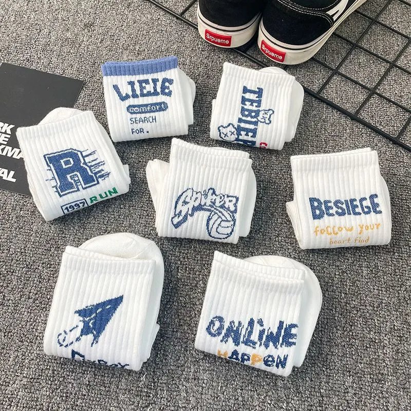 Unbranded Socks Ribbed Crew with Assorted Graphic Prints image 2