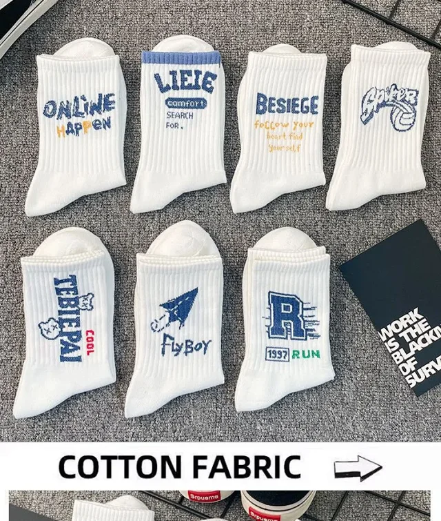 Unbranded Socks Ribbed Crew with Assorted Graphic Prints product detail image 1