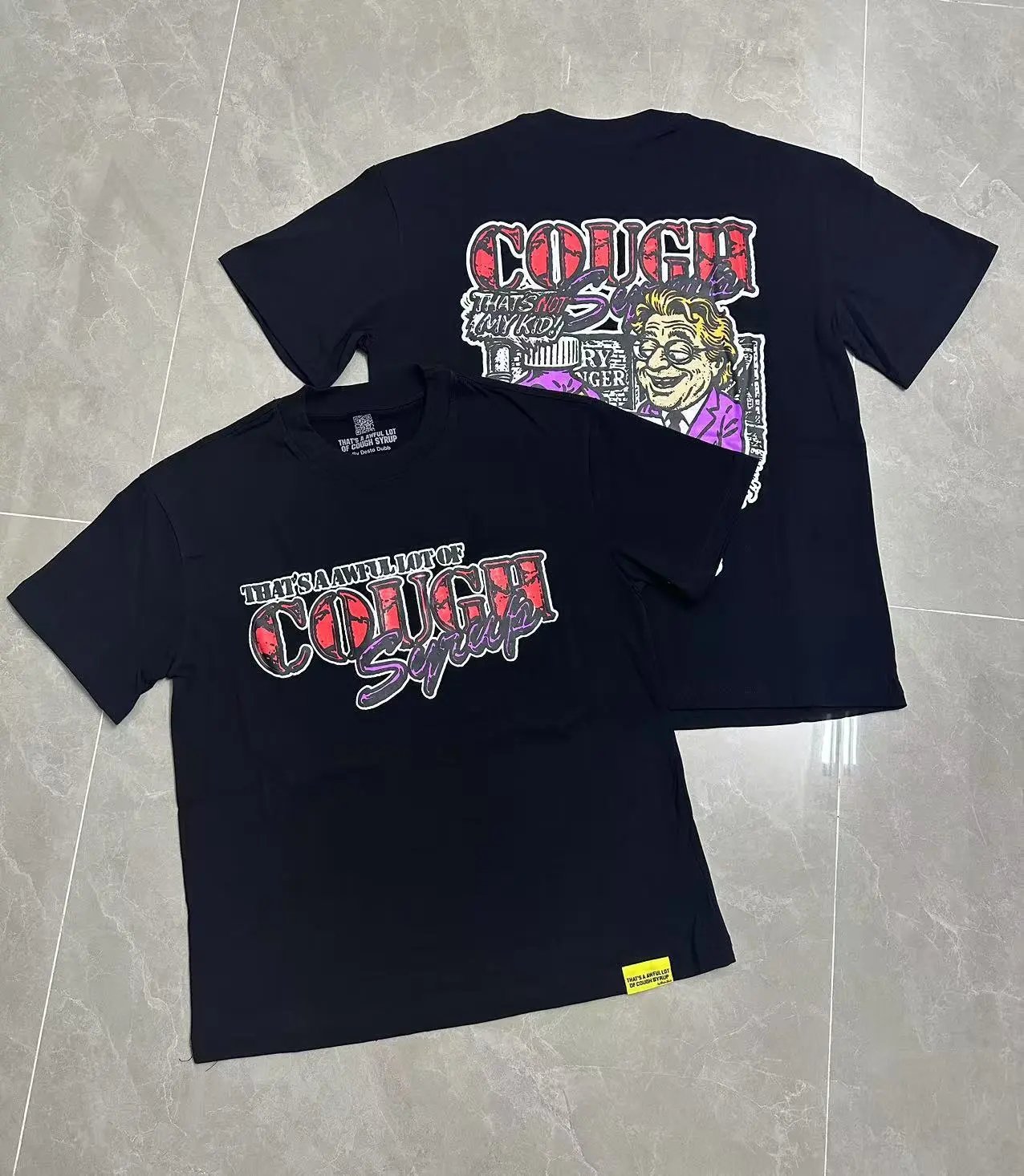 That's a Awful Lot of Cough Syrup T-Shirts Short-Sleeve Graphic Print — 211 black