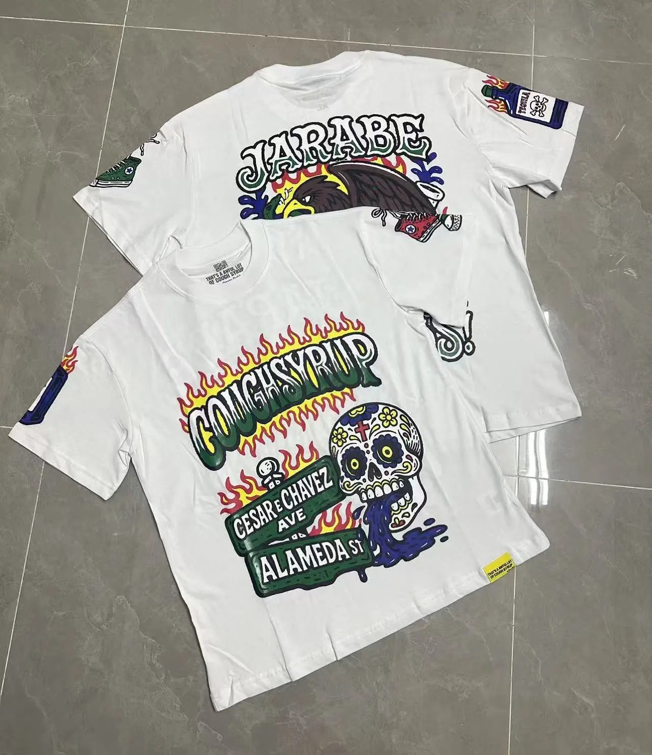 That's a Awful Lot of Cough Syrup T-Shirts Short-Sleeve Graphic Print — 209 white