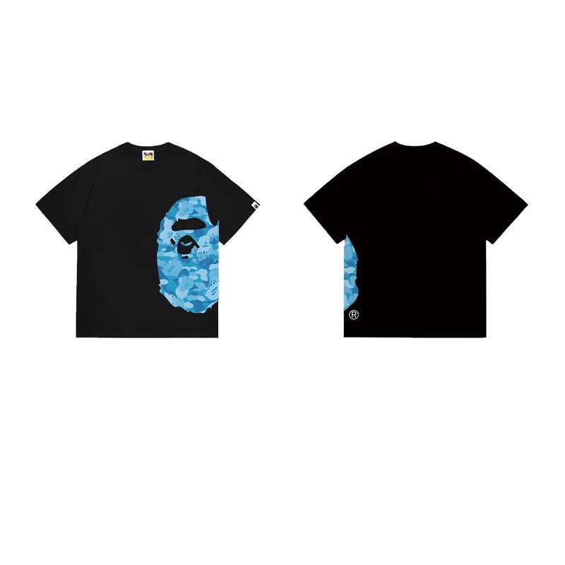 A BATHING APE T-Shirts Side Head Graphic — 1323 black