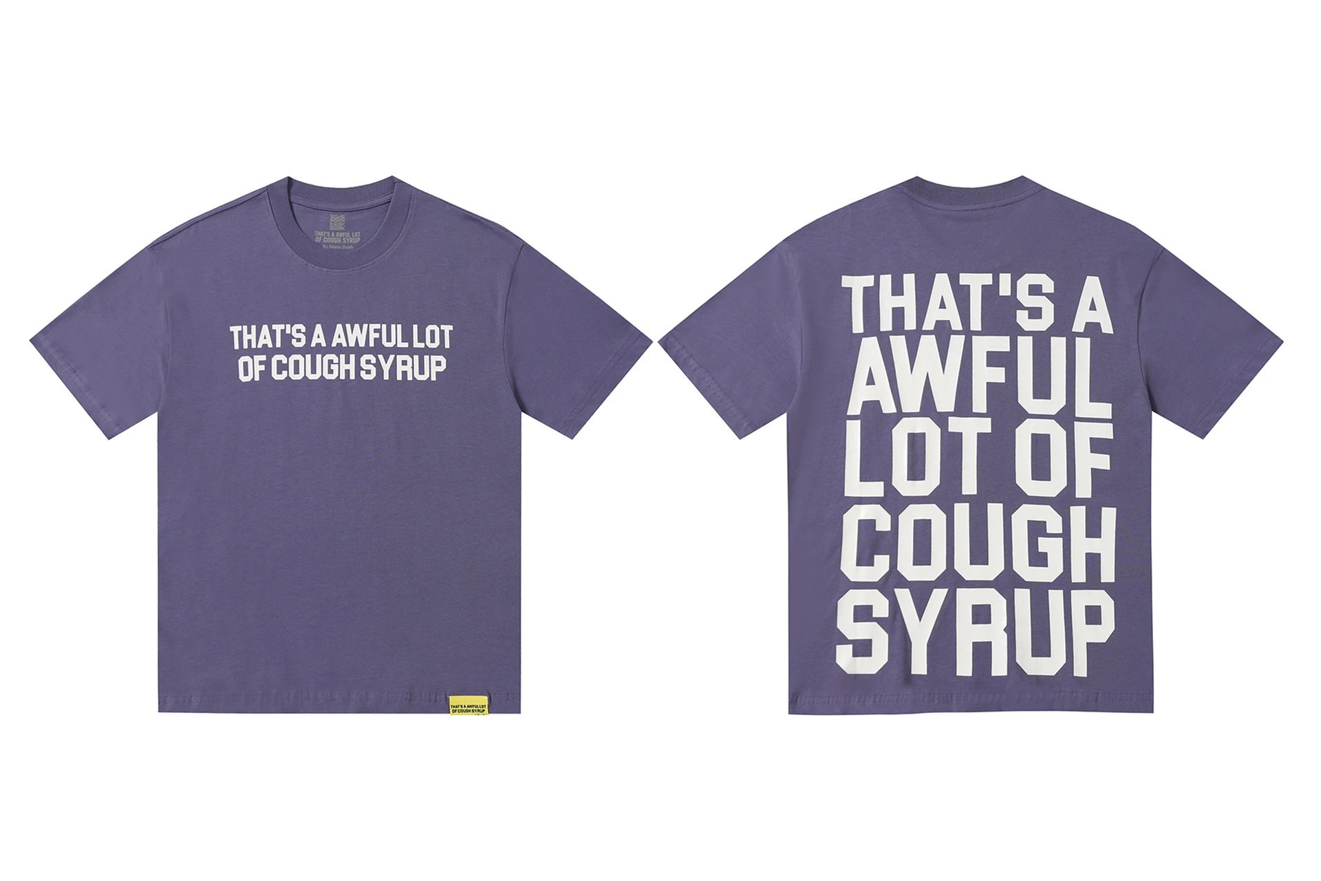 That's a Awful Lot of Cough Syrup T-Shirts Short-Sleeve Graphic Print — 201 purple
