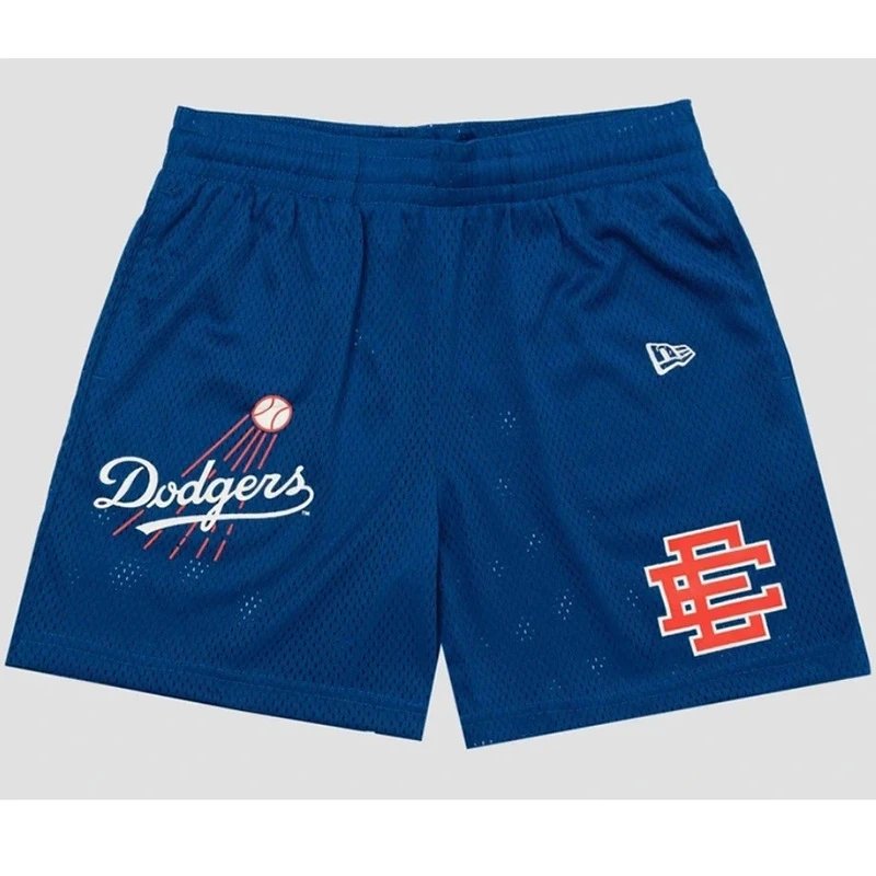 Eric Emanuel Shorts Mesh basketball with team graphic patches — American style EE Dodge Quick-Dry Shorts 28