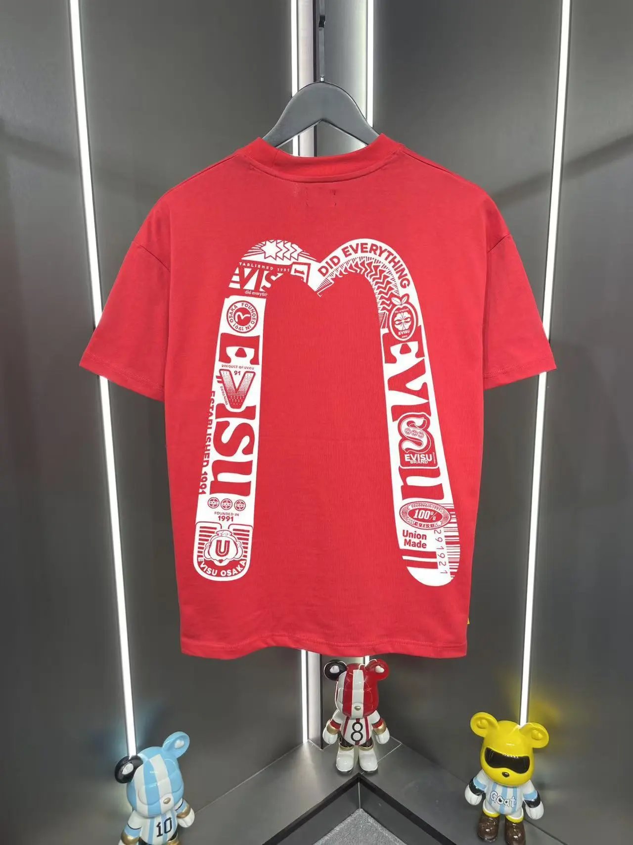 Evisu T-Shirts EUT-1 Graphic Print — Red 07