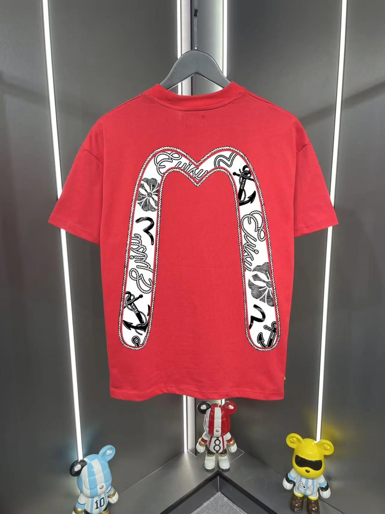Evisu T-Shirts EUT-1 Graphic Print — Red 08