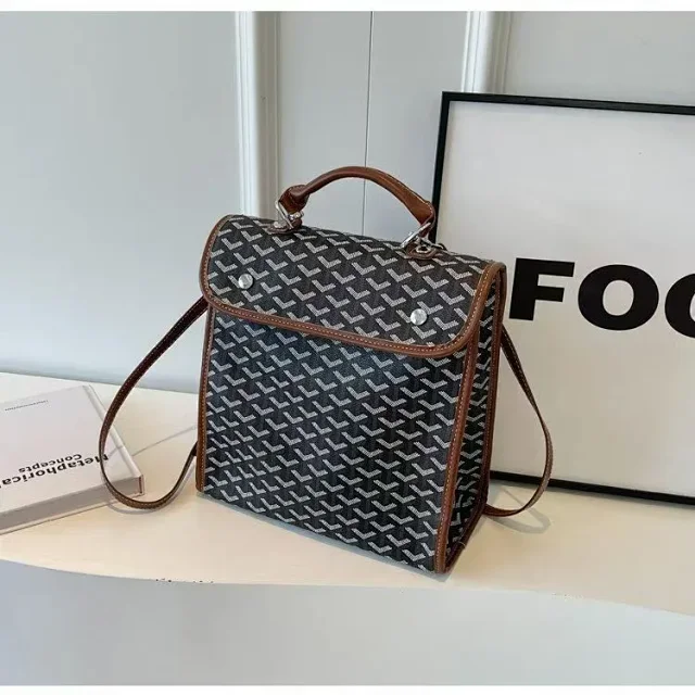 Goyard Backpacks Chevron-pattern flap backpack with top handle product detail image 3
