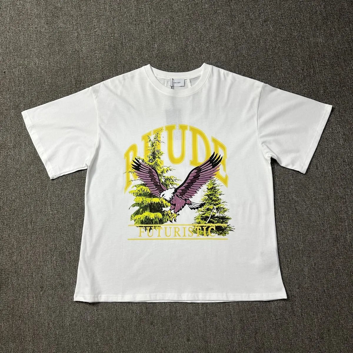 Rhude T-Shirts Tiger Graphic — 1210 white