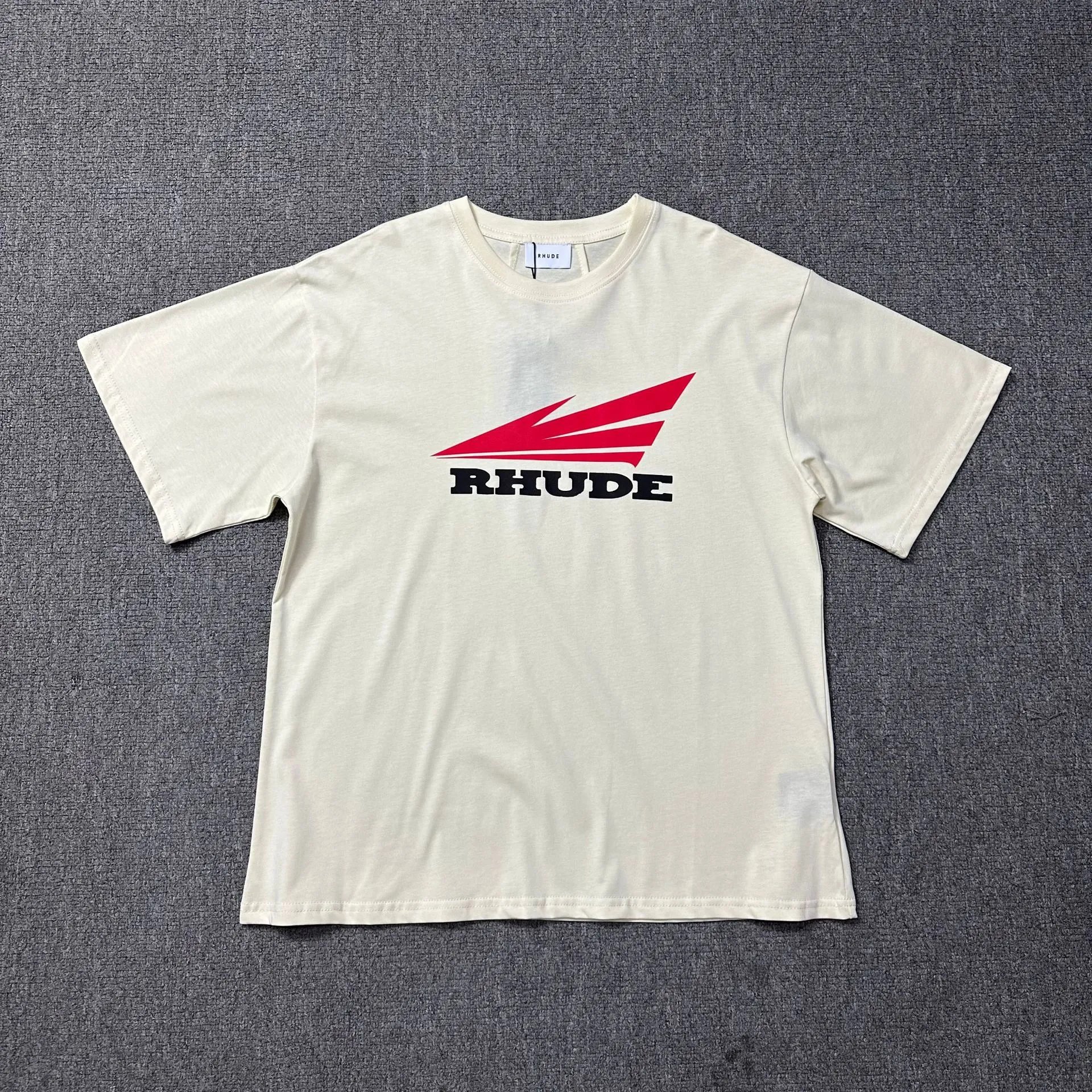 Rhude T-Shirts Graphic Print — 1236 Beige apricot