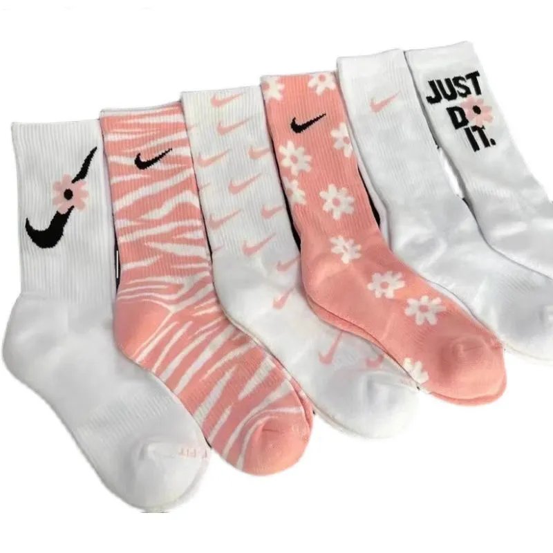 Nike Swoosh Floral and Striped Crew Socks Multicolor - 6