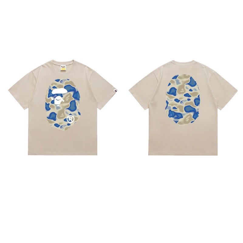 BAPE T-Shirts Short-Sleeve Ape Head Graphic — 174 Beige