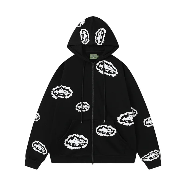 Corteiz Hoodies & Sweatshirts Zip-up hooded sweatshirt with embroidered chest emblem product detail image 10