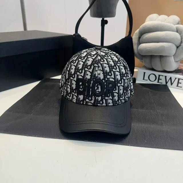 Dior Hats Oblique Monogram Baseball Cap with Leather Brim product detail image 2
