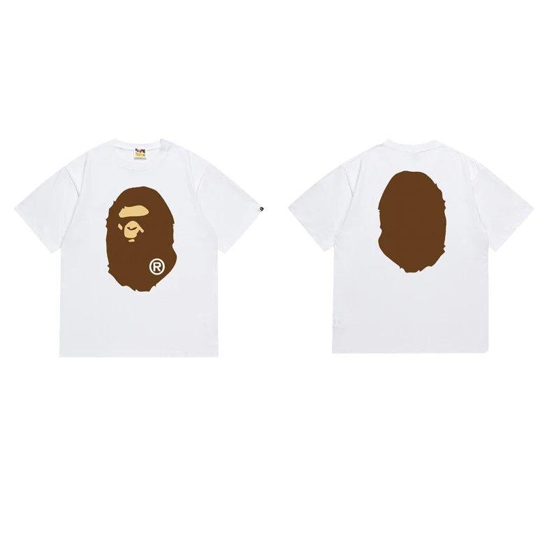 BAPE T-Shirts Short-Sleeve Ape Head Graphic — 175 white