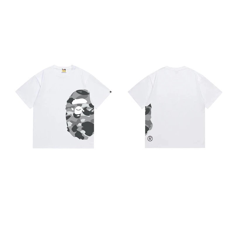 A BATHING APE T-Shirts Side Head Graphic — 1328 white
