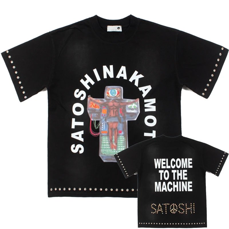 Satoshi Nakamoto T-Shirts Graphic studded T-Shirt — 9641