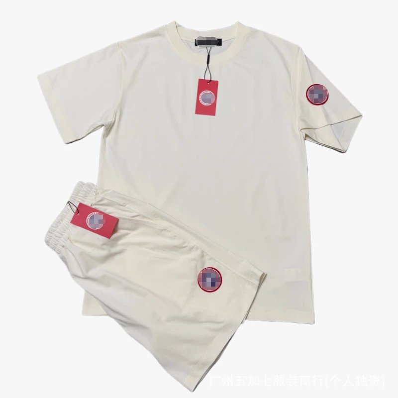 Canada Goose Matching Sets Logo-Patch T-Shirt and Shorts Set image 3