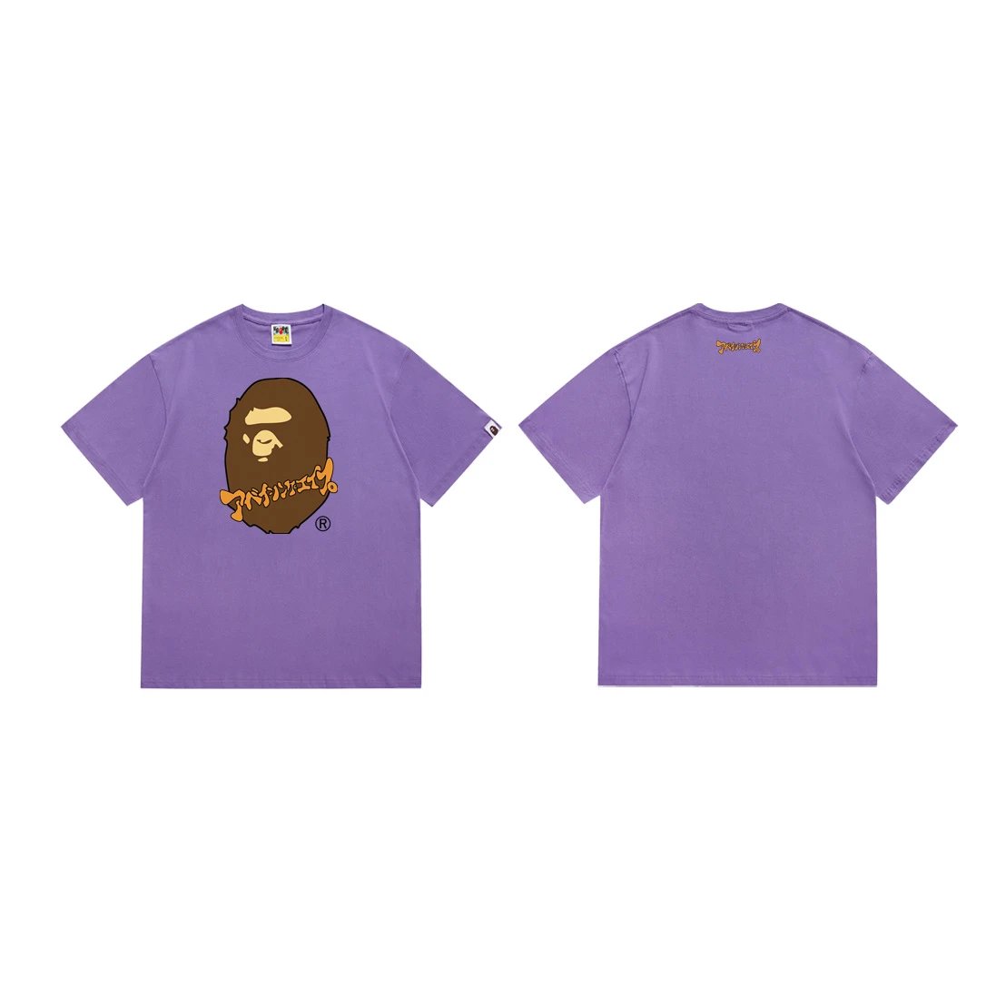 BAPE T-Shirts Short-Sleeve Graphic Print — 188 purple