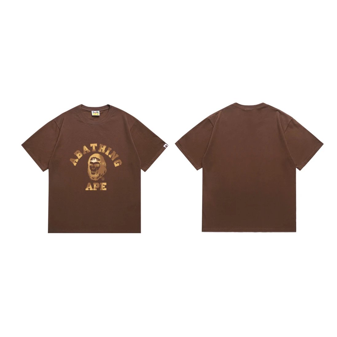 BAPE T-Shirts Short-Sleeve Graphic Print — 187 coffee color