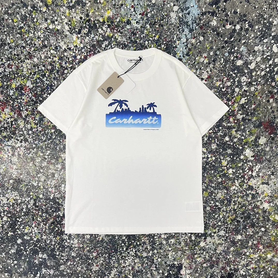 Carhartt T-Shirts Short-Sleeve Graphic Logo T-Shirt — 017 White Blue