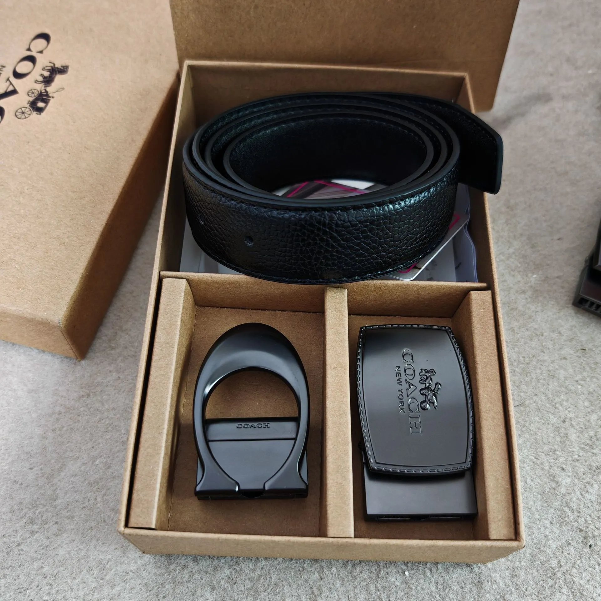 Lychee Pattern Gift Box Set C-Buckle + Carriage Buckle