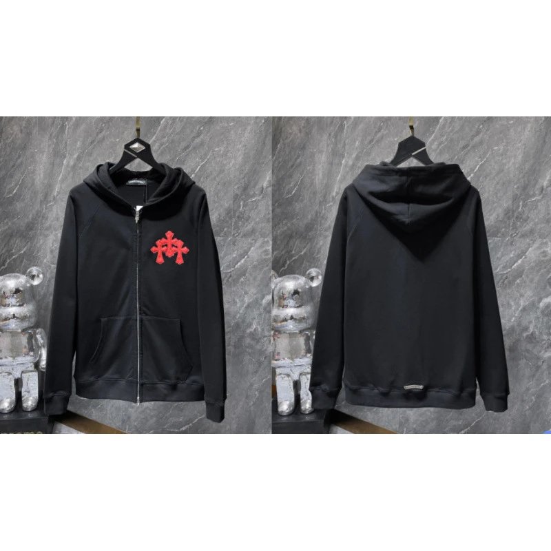 Chrome Hearts Hoodies & Sweatshirts Zip-Up with Cross Graphics — 8652 black