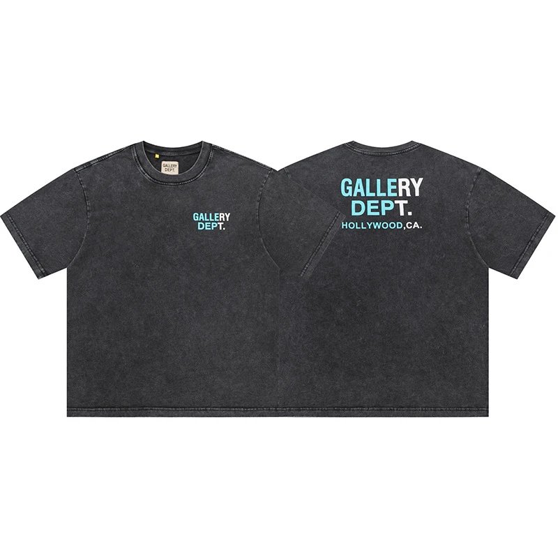 Gallery Dept. T-Shirts Graphic Print Short-Sleeve T-Shirt — Washed Gray D132