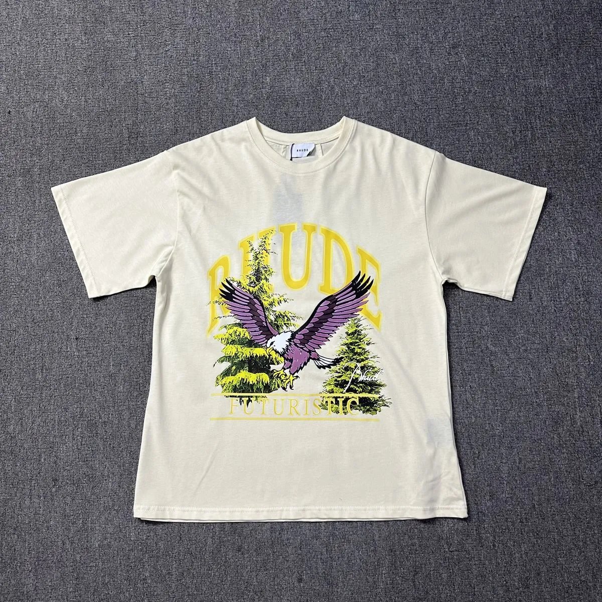 Rhude T-Shirts Tiger Graphic — 1210 Beige apricot