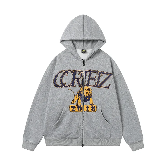 Corteiz Hoodies & Sweatshirts Zip-up hooded sweatshirt with embroidered chest emblem product detail image 35