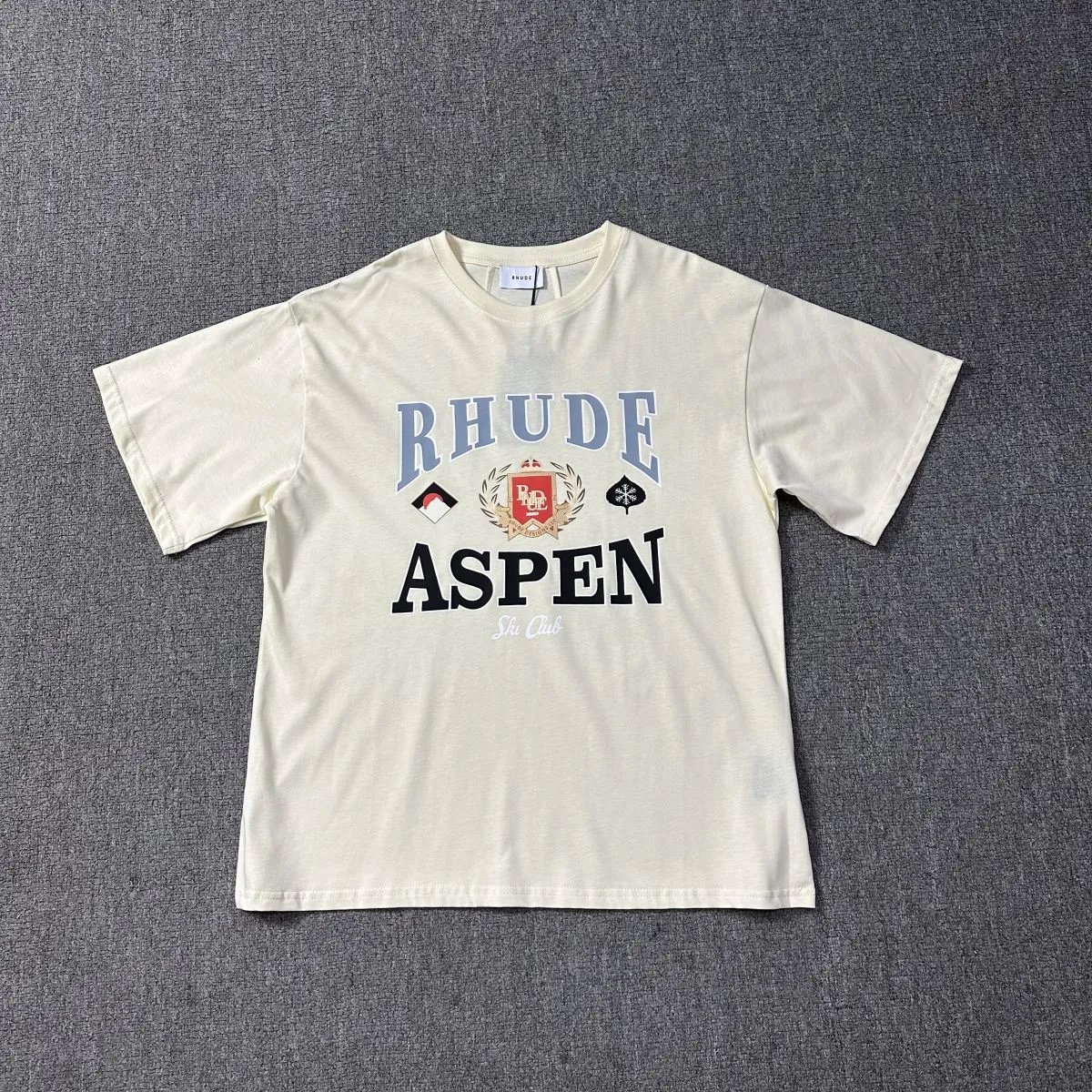 Rhude T-Shirts Graphic Print — 1230 Beige apricot