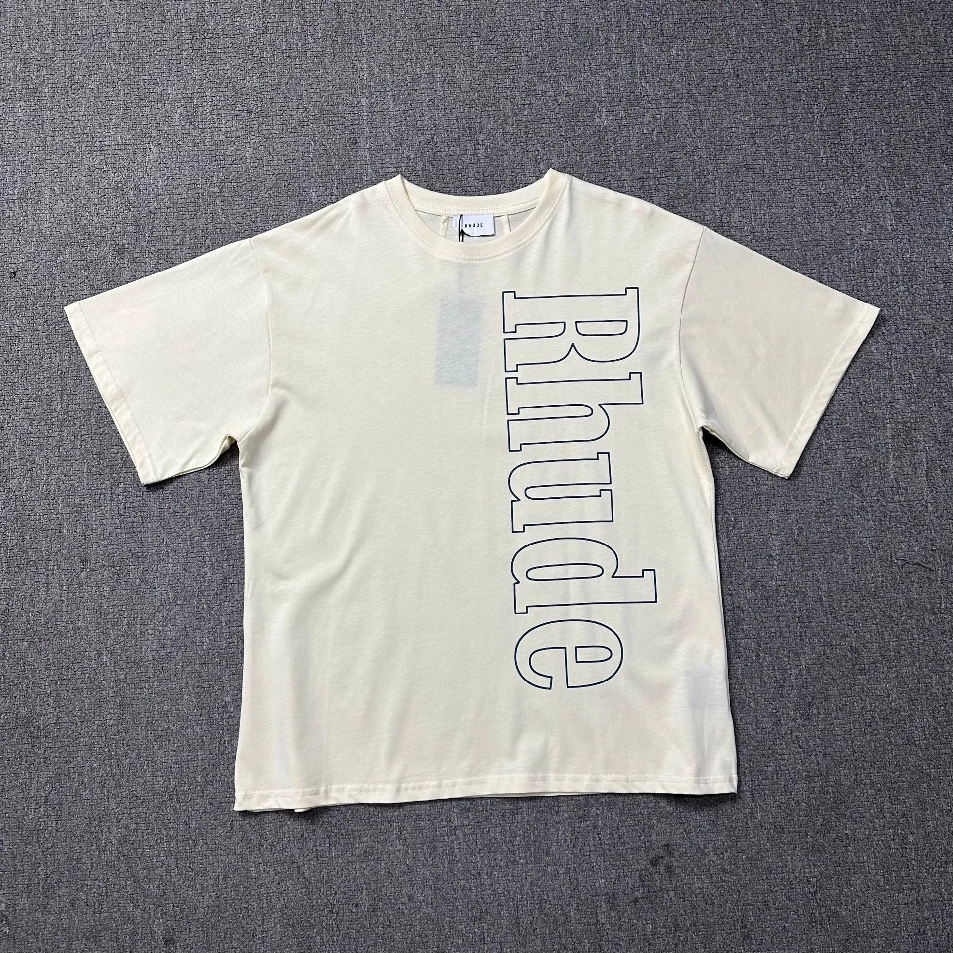 Rhude T-Shirts Graphic Print — 1238 Beige apricot