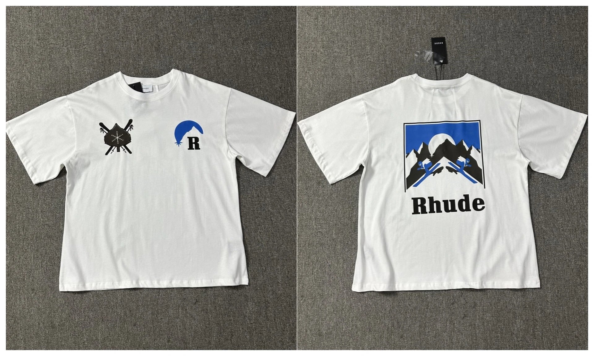 Rhude T-Shirts Tiger Graphic — 1228 white