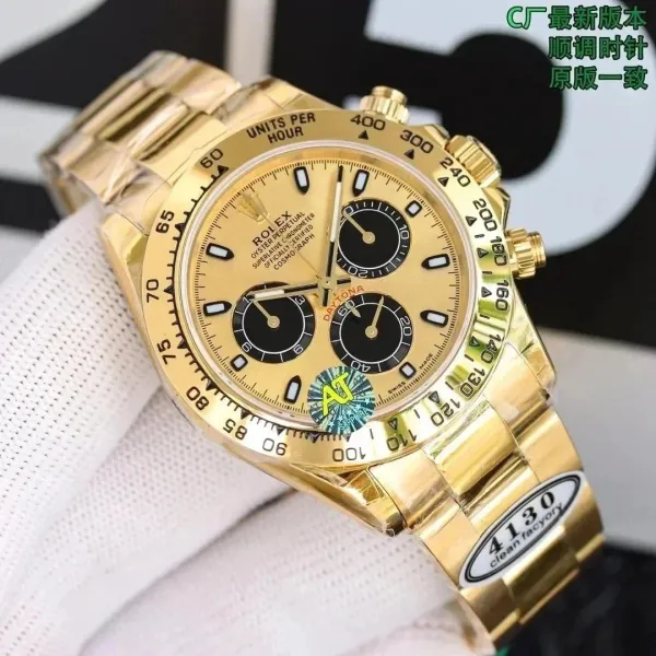Rolex Daytona Gold Chronograph Watch Watches - 1